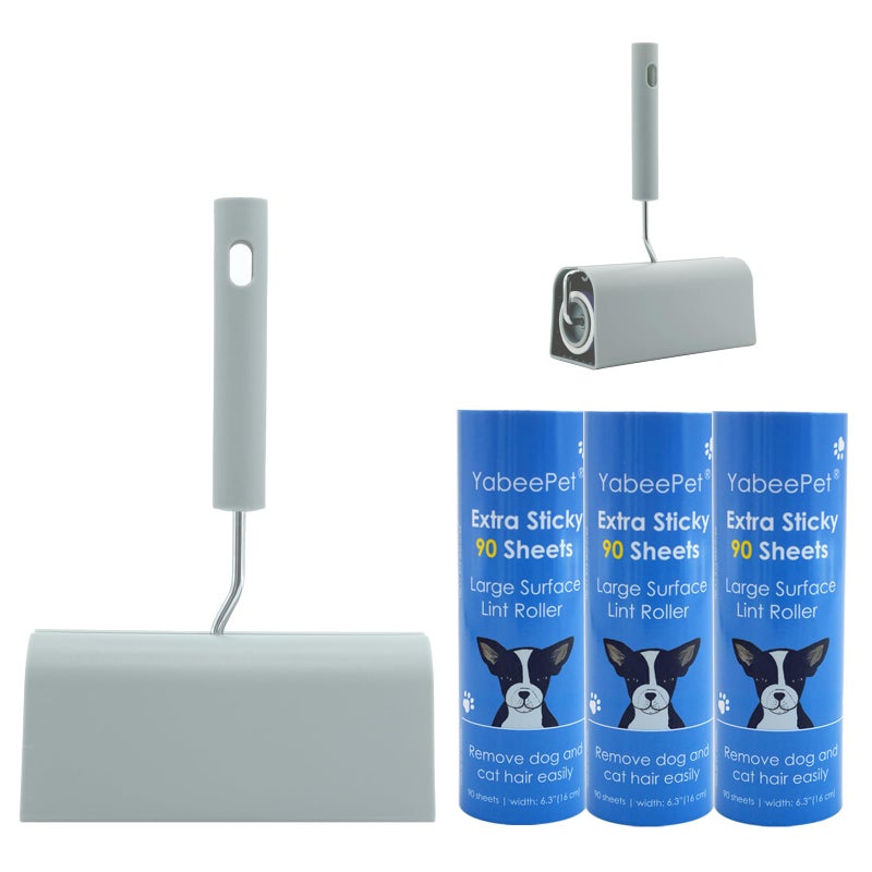 Extra Sticky Large Surface Lint Roller 63 Giant Lint Roller for Pet Hair Lint Remover Roller for Cat Hair Clothes Furniture 1 Handle 270 Sheets with DustProof Case
